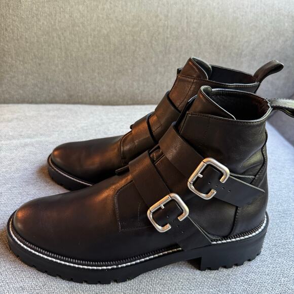 Freda Salvador Athena Sheaarling Leather Moto Boot Boho Women's Sz 8.5 - Picture 4 of 15